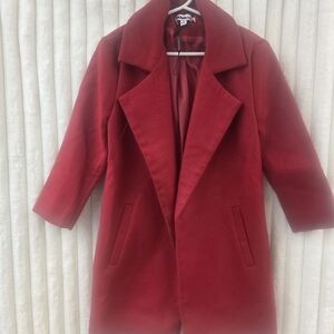 Fashion Nova Bright Red Kids Pea Coat